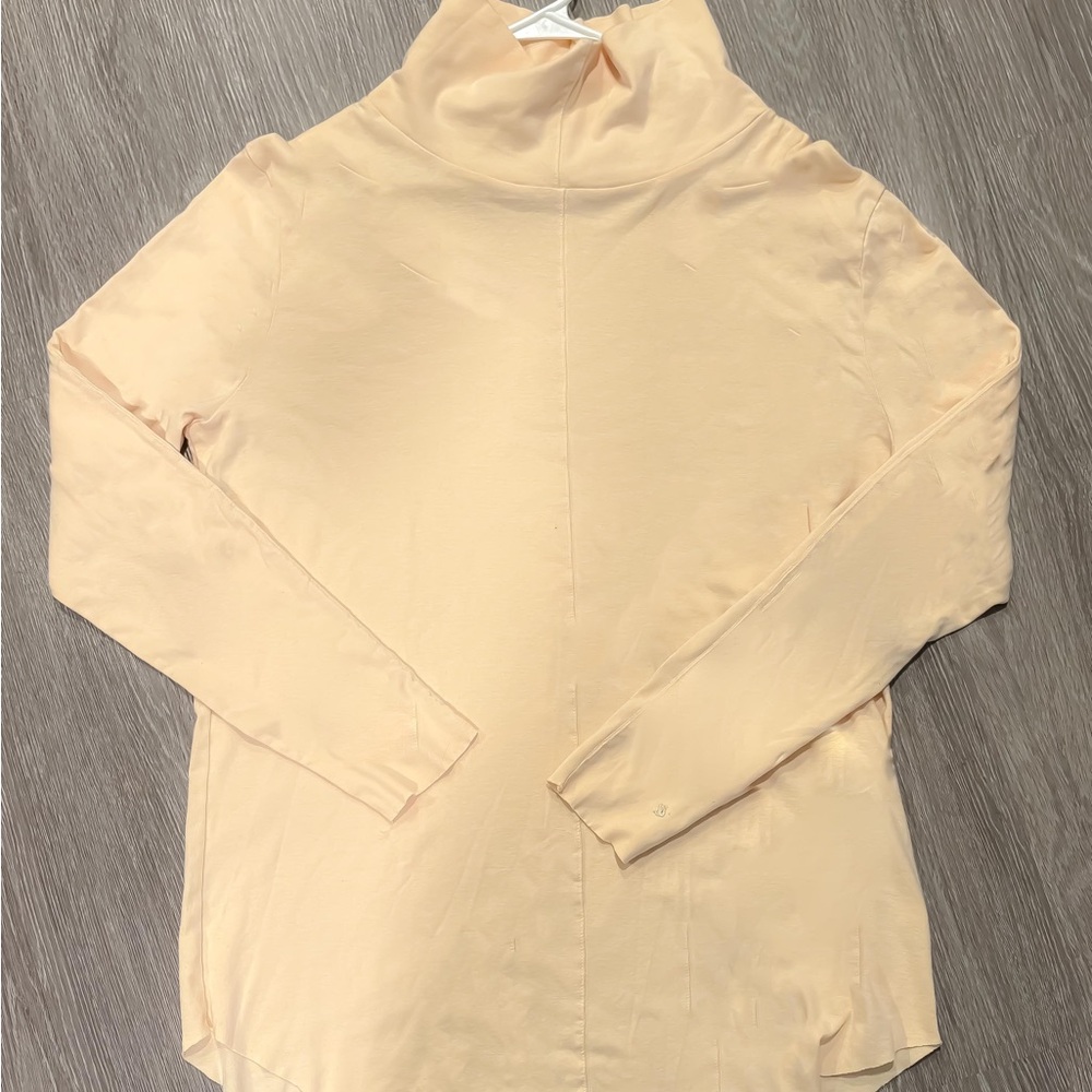 Cream Fitted Long Sleeve Tee